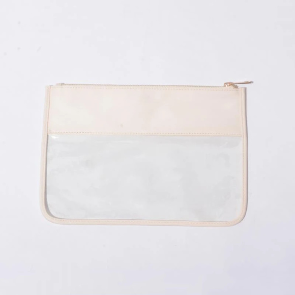 Transparent kosmetisk väska för kvinnor PVC Nylon Vattentät sminkväska Rese Genomskinlig organizer Badtoalett Tvätt Snackväska NUDE