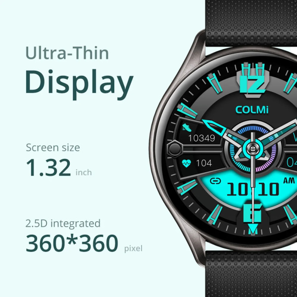 COLMI i20 Smart Watch Herr 1,32 tum 360*360 skärm Bluetooth Ring Puls Sömn Fitness Tracker Smartwatch Dam Gray