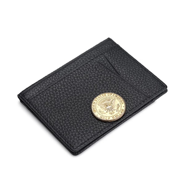 Supersmal mjuk plånbok 100 % äkta läder Mini kreditkortsplånbok Plånbok Korthållare Herrplånbok Tunn Liten coffee