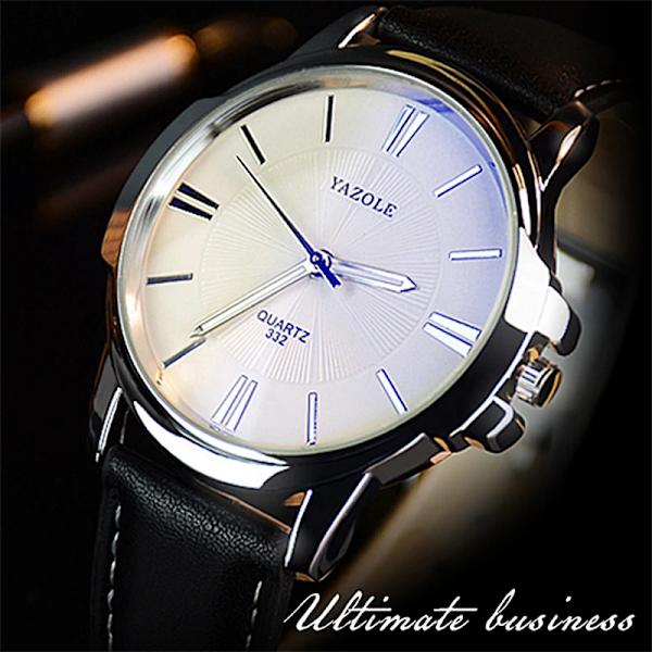 YAZOLE Märke Mode Män Klänning Klockor Brunt watch Casual Män relogio Lyx Vattentät reloj hombre AJ-A