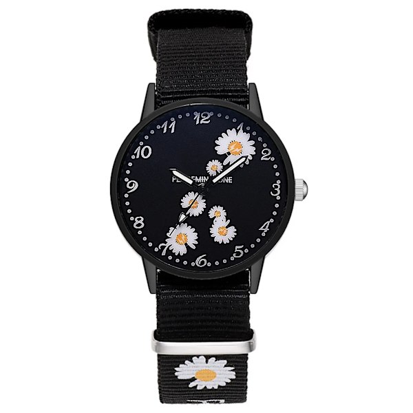 Watch Nylon Daisy Flowers Damarmbandsur Modeklockor Set Quartz Clock s relogio feminino watch 6