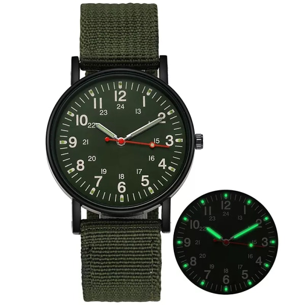 Mode självlysande klockor för män Lyxdesign herrklockor Lysande Hand Wind Alloy Herr Watch Reloj Digital Hombre Army Green