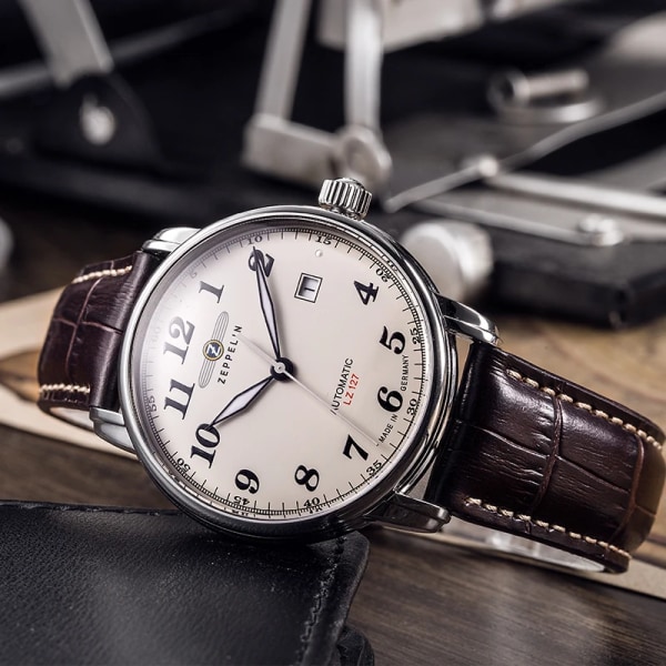 Zeppelin watch för män Top Märke Lyx Herr Quartz Armbandsur Andas Läderrem Vattentät Business Casual Watch black