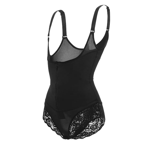 Latex waist trainer Reduktiv gördel magen slimmande slida Body Shapewear Kvinnor Butt Lifter Body Shaper Dragkedja Fajas Black M