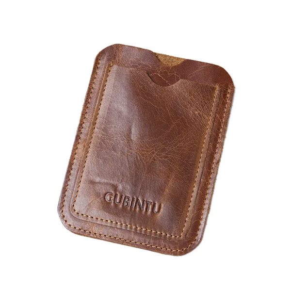 1 st äkta läder smal plånbok Kredit-id-kortshållare Handväska Case för män Modeväska för män Cover Brown