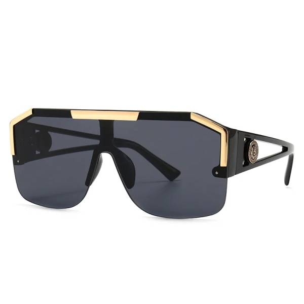 Herrmode Solglasögon Överdimensionerade fyrkantiga Vintage Brand Design Solglasögon Trendig körning utomhus Glasögon UV400 C1 Gold Black multi