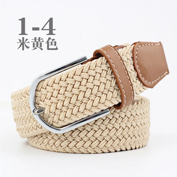 Canvasbälte utomhus taktiskt bälte unisex högkvalitativ canvasbälte för jeans Man Lyxiga Casual Straps Ceintures Bälten för kvinnor FB beige yellow 3.3cmX107cm