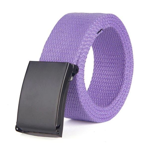 Män Kvinnliga Jeans Bälte Militär Nylon Justerbart Bälte Utomhus Resor Taktisk Midjebälte Metall Unisex Spänne Byxor Byxor 120cm A Purple 116CM