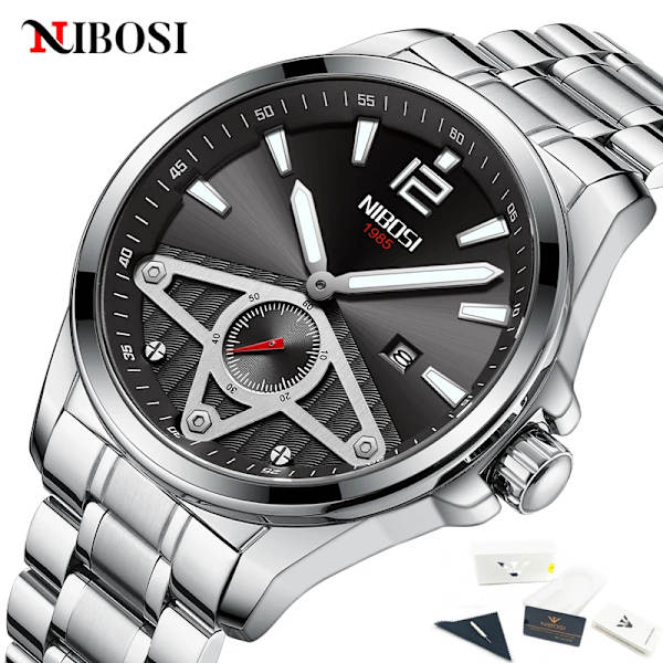 NIBOSI Herrklockor Toppmärke Lyx Sport Watch för män Vattentät Auto Date Julklapp Herrklocka Watch Masculino with original box-11