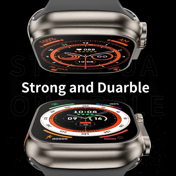 Smart Watch Ultra 8 NFC GPS Track 49mm Herr Dam Smartwatch Series 8 Termometer BluetoothCall Vattentät Sport För Apple BlackHY Orange NL