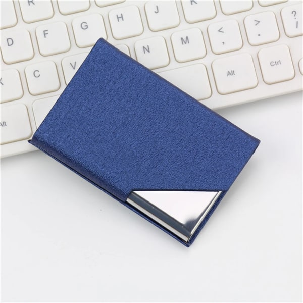Snabb PU-läderplånbok Business ID Kreditkortshållare Metall rostfritt stål Korthållare Business case Royal blue