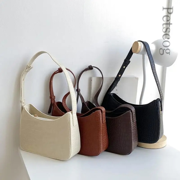 Väskor För Kvinnor Mode Pu Läder Dragkedja Underarm Väska Dam Enkel Design Casual Travel Handväska Bolsas Brown A