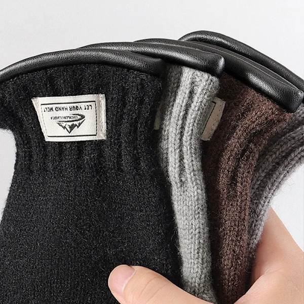 1 par Vinterridningshandskar Halkfri stickade 2 Finger Flip-handskar Vindtäta Varma Män Cykling Klättring Racing Fiskehandskar Gray XL