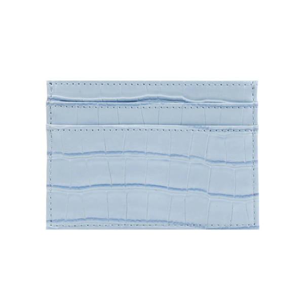 Anpassade bokstäver Män PU Läder Kreditkortshållare Anpassa initialer Slim Card Plånbok Monogram Namnskort Case Kvinnor Gör-det-själv present croco light blue