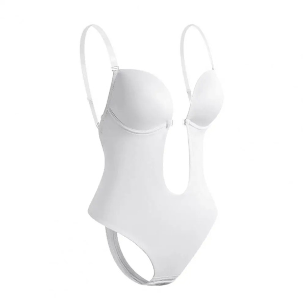 Unik Body BH U-form Rygglös Body Shaper Kontroll Mage Hög elastisk rumpa lyftare Reduktiv Strip Bodysuit Underkläder White 3XL