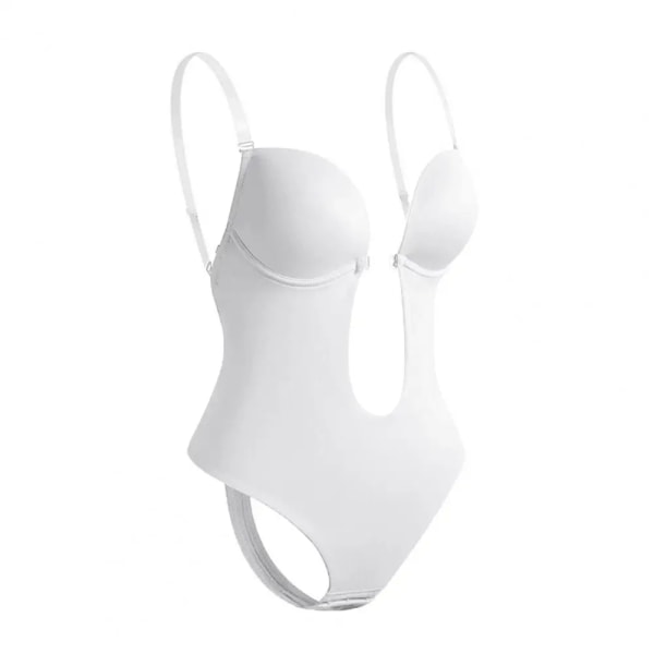 Unik Body BH U-form Rygglös Body Shaper Kontroll Mage Hög elastisk rumpa lyftare Reduktiv Strip Bodysuit Underkläder White M