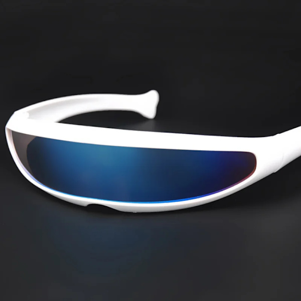 Futuristic Narrow Cyclops Visir Solglasögon Laser Glasögon UV400 Personlighet Spegellins Kostym Glasögon Glasögon Herrglasögon Black-Multicolor-A