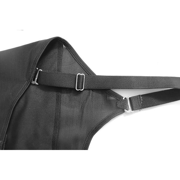 Europeisk och amerikansk fyrknäppt kroppsformande jumpsuit med midjeband och midja åtstramande underkläder Black M