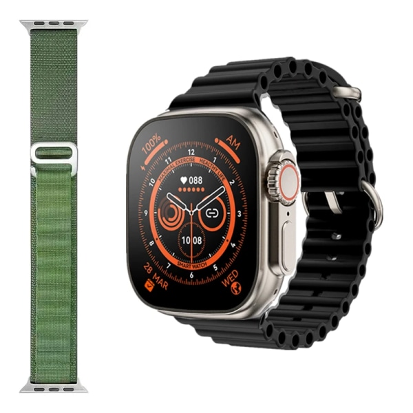 49mm Smartwatch för Apple Smart Watch ultra series 8 Herr Damklockor NFC GPS Spårtermometer BluetoothCall Vattentät Sport black and lvNL