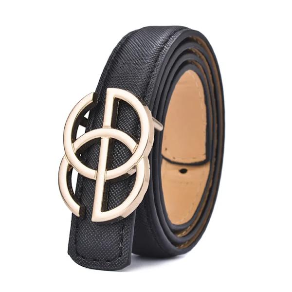 Nytt Barn Bältesrem Hög Kvalitet Lyx Barn Pojkar/flickor lädermodebälten student Legeringsspänne Bälte Jeans Midjebälte 1black 80cm