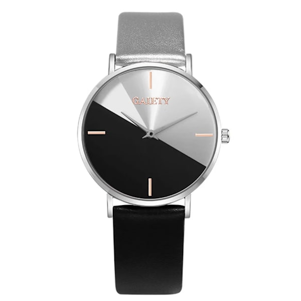 Klockor Dam 2022 Nytt Mode Dam Söt Klänning Watch Colorblock Urtavla Analog Quartz Läder Armband Armbandsur montre femme Black