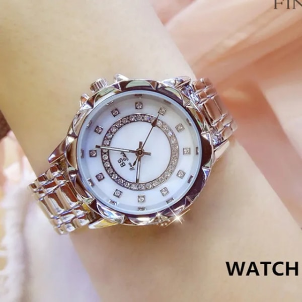 Diamond Watch Lyxmärke 2021 Rhinestone Elegant Damklockor Rose Gold Clock Armbandsur för kvinnor relogio feminino silver