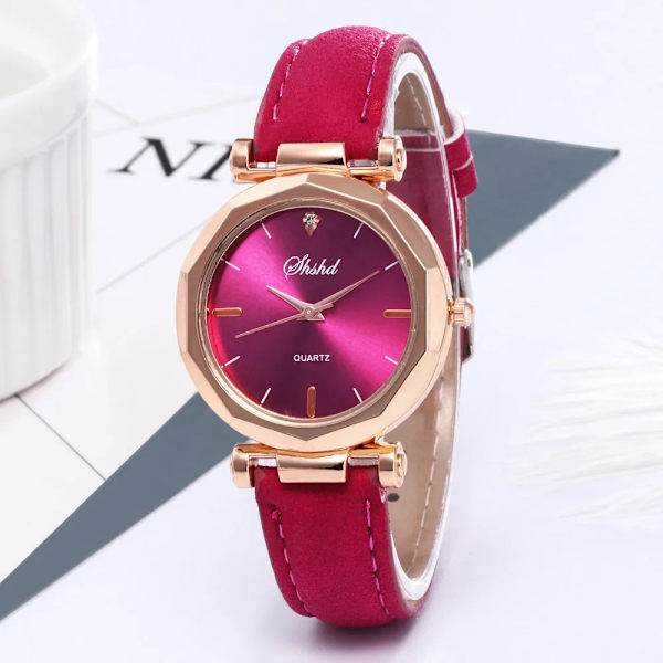 Damklockor Lyxigt läder Casual Watch Quartz Armbandsgaranterade klockor Kristallarmbandsur Reloj Mujer Zegarek Damski RD