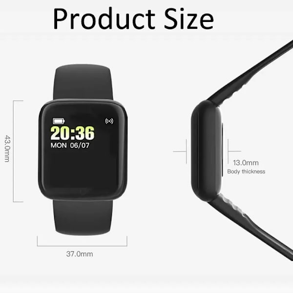 B37 Den nya uppladdningsbara watch för män och kvinnor pekskärm Sport Fitness Watch Telefon Bluetooth -anslutning är helt kompatibel B37 Blue