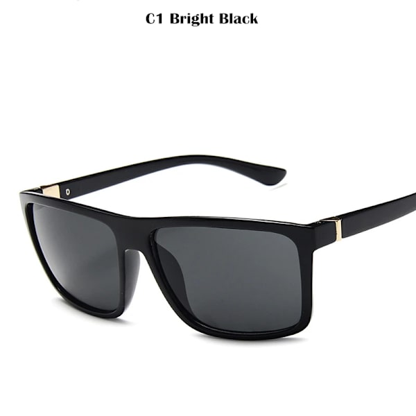 2023 Solglasögon herr Klassiska fyrkantiga solglasögon Brand Design UV400 skydd Shades oculos de sol hombre glasögon Driver Bright Black MULTI