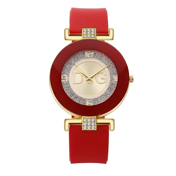 Enkla Svart Vit Kvarts Klockor Dam Minimalistisk Design Silikonarmband Armbandsur Big Dial Dammode Creative Watch 2022 Red