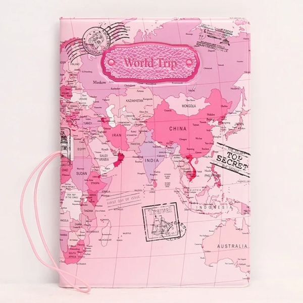 Resa 3D Passport Cover för flicka Student Tecknad ryskt case Visitkortshållare Kvinnor Organisation Rosa B