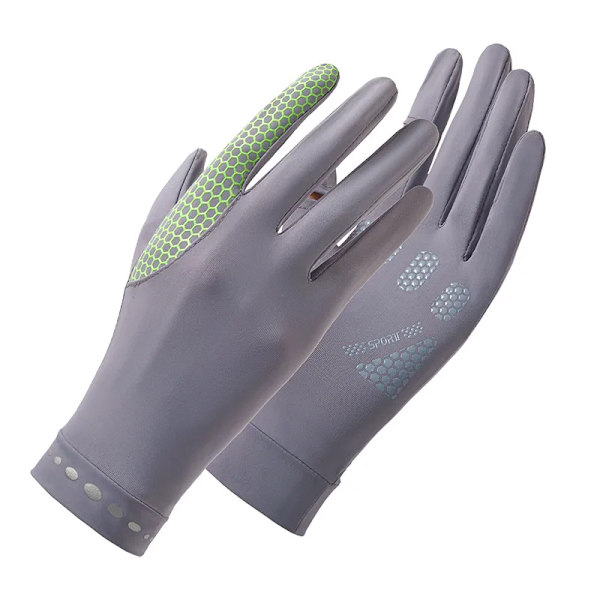 Solskyddshandskar Dam Vår och Sommar Utomhusridning Is Silke Anti-ultraviolett Full Fingerless Cool Feeling Män grey men L