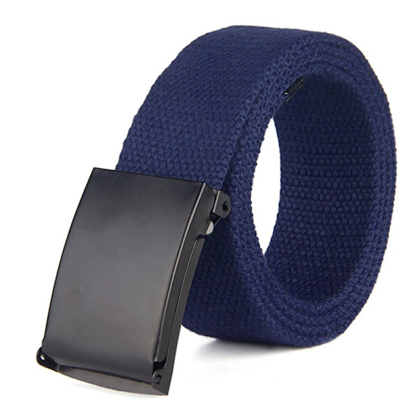 Män Kvinnliga Jeans Bälte Militär Nylon Justerbart Bälte Utomhus Resor Taktisk Midjebälte Metall Unisex Spänne Byxor Byxor 120cm A Royal blue 116CM