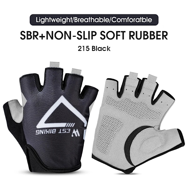 WEST BIKING Half Finger Cykelhandskar Utomhussport MTB Cykelhandskar Pad Andas Cykel Motorcykel Fiske Cykelhandskar 215 BLACK M