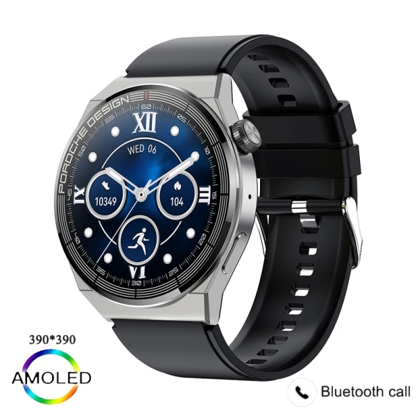 Ny watch GT3 Pro Smart Watch Herr NFC Vattentät Sport Fitness Tracker Bluetooth Call Smartwatch Man för HUAWEI Android IOS Silver Silicone