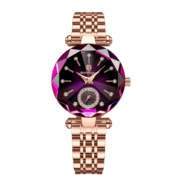POEDAGAR Watch för kvinnor Lyxiga smycken Design Rose Gold Steel Quartz Armbandsur Vattentät mode schweiziskt märke damklockor Purple