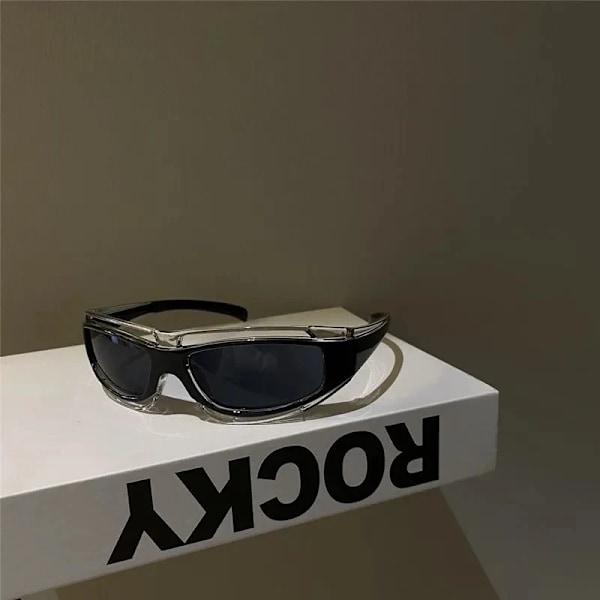 Cateye Glasögon Punkstil Solglasögon Kvinnor Sommarmode Glasögon Y2k Framtida Teknik Sense Solglasögon Män Kvinnor Trendglasögon black F gray L Other