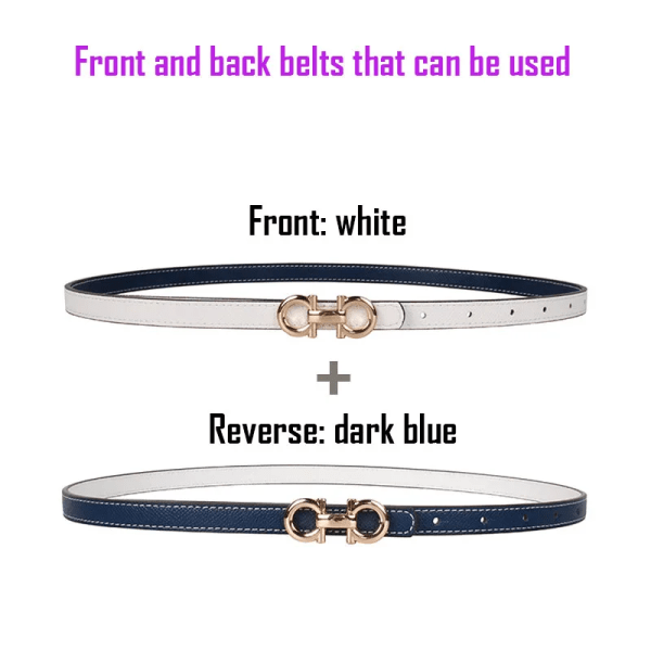 Äkta läderbälten för kvinnor Modedesigner syr ihop kvinnabälte Kvalitetsnålsspänne koskinnsrem kvinnlig bredd 2,8 cm Dark blue 90cm
