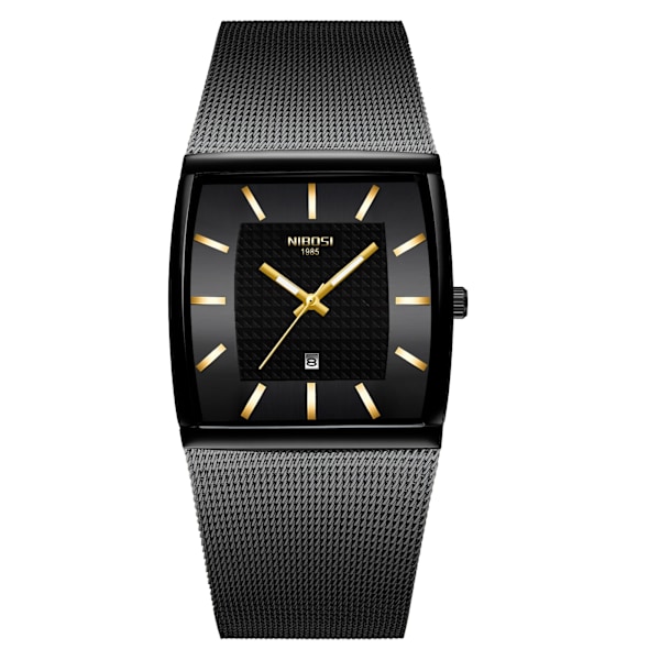 NIBOSI Herrklockor Toppmärke Lyx Blue Square Quartz Watch Herr Slim Vattentät Golden Man Armbandsur Herr C
