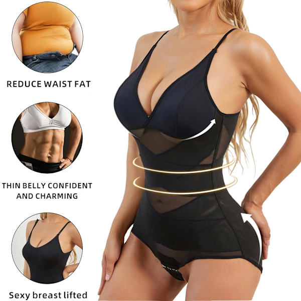 CXZD Body Shapewear Kvinnor Shapewear Magformare Höftlyftskorsett Lår Smalare Waist trainer Reduktiv Slimming Underkläder Black M