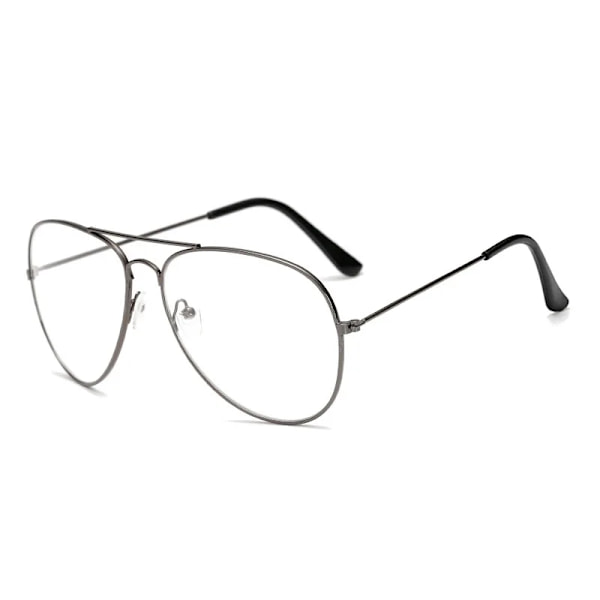 Varumärke Design Klassiska Aviation Solglasögon Dam Spegelkörning Retro Båge Polit Solglasögon Man UV400 Gafas De Sol För Män Gun Clear(.334)