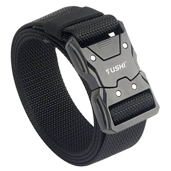 VATLTY 2022 Snabbtorkande taktiskt bälte män Hårdlegering Snabbspänne 1200D Mjuk nylon Army Bälte Hane Militär utrustning Black 125cm(adjustable)