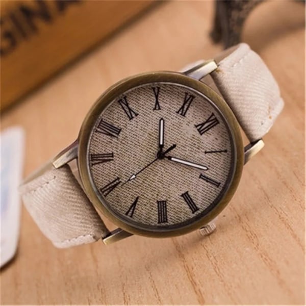Mode Kvinnor Läder Casual Watch Lyx Analog Quartz Crystal Armbandsur Mode Casual Kvinnlig Armbandsur Lyx brown