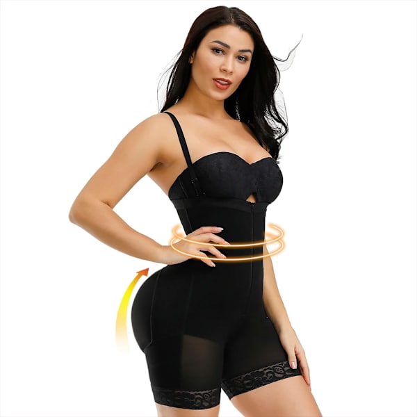 Kvinnor Slimming Body Shaper Fajas Colombianas Seamless Butt Lifter Bodysuits Push Up Shapewear Underkläder Korsett Waist trainer BLACK 4XL