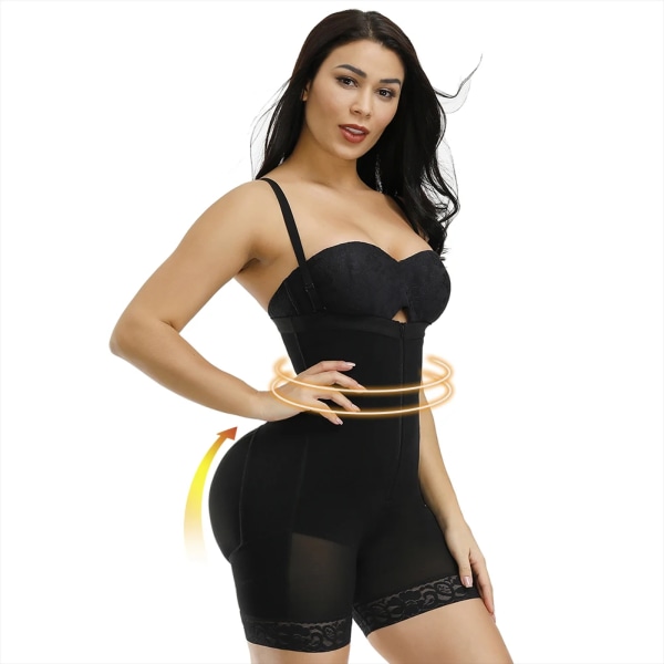 Kvinnor Slimming Body Shaper Fajas Colombianas Seamless Butt Lifter Bodysuits Push Up Shapewear Underkläder Korsett Waist trainer BLACK XL