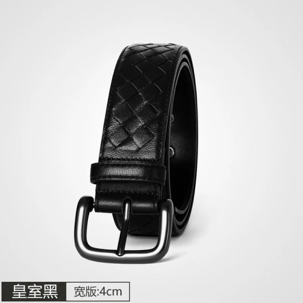 2023 New weaveBV Western Hand Brud Svart Kaffe Blå Lädernål Spänne Män Bälte Mode Jeans Causal Byxor Bälte black 4cm 105cm