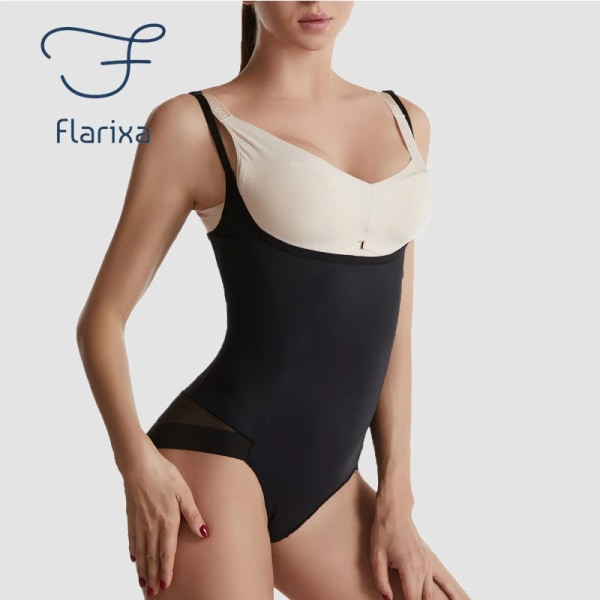 Flarixa Justerbara Shapewear Bodysuits Underkläder Bantning Sexiga Bodys Dam Shapewear Stretch Enfärgad Underkläder Korsett Bodysuit-BEIGE L