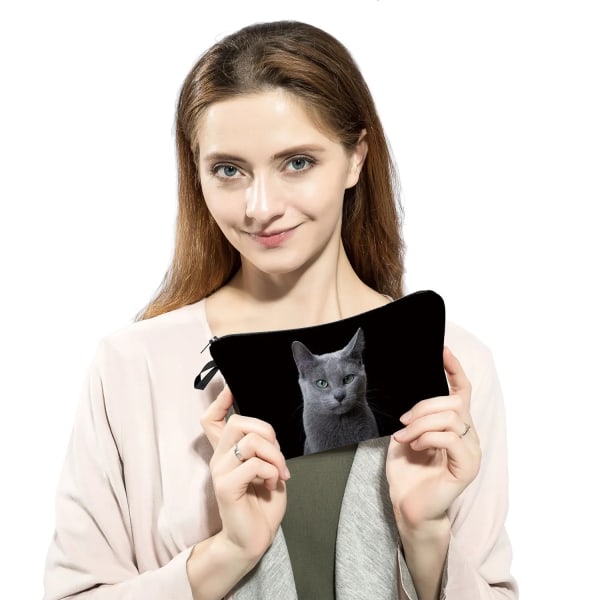 Värmeöverföring Djurmönster sminkväska Söt katt Print Kosmetiska väskor Högkvalitativ organizer Multifunktion Kvinnor Case hz5124 Cat Dog Bag