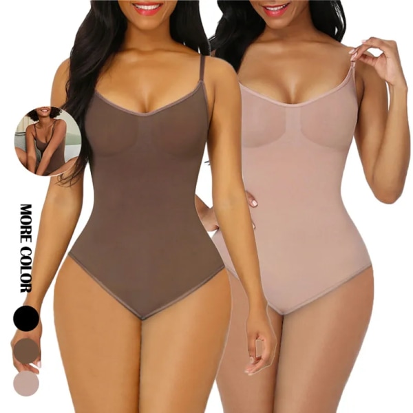 Sömlös Body Shapewear Kvinnor Magen Slimming Shapewear Överlappande grentrosor Shapers Waist trainer Body Shaper Underkläder Brown XXL