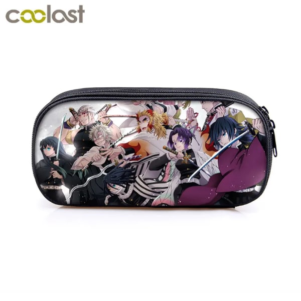 Anime Demon Slayer Kimetsu No Yaiba Canvas Case Pennfodral Dragkedja Sminkväska Pen Brevpapper Väska catoon Pennlåda qbbguimie28